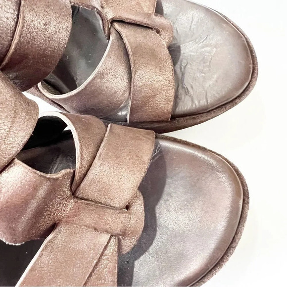 Kork Ease‎ Bronze Velvet Chunky Heel Sandals Women’s Size 6 Boho Sundance 70s - Picture 6 of 10